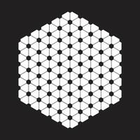 The hexagon overlap on a black background. vector