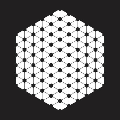 The hexagon overlap on a black background.