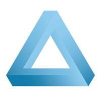 The triangle overlap on a white background. vector