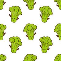 Eco pattern green broccoli plant, eco friendly seamless pattern. Printing on environmentally friendly packaging, natural packaging paper. vector