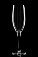 empty wine glasses on black background photo