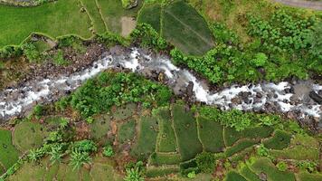 aerial view on the mountains river. Flatlay View photo
