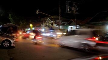 Blurry image of a car at speed photo