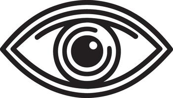 Eye Icon Black and White. Vision Icon Illustration. Eyesight Pictogram in Flat Style. vector