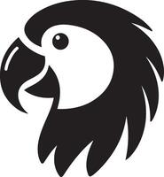 Parrot bird head silhouette illustration. vector