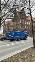 Poland. Wroclaw, March 10, 2024 car to disperse demonstrators, water cannon. photo