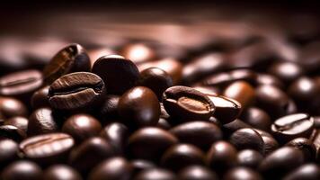 Roasted coffee beans background with aromatic richness photo