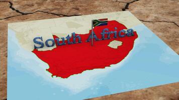 South Africa Map and South Africa Flag. video