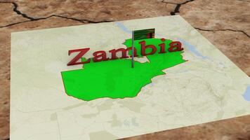 Zambia Map and Zambia Flag. video