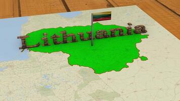 Lithuania Map and Lithuania Flag. video