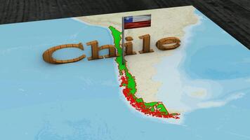 Chili kaart en Chili vlag. video