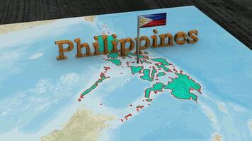 Philippines Map and Philippines Flag. video