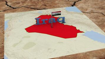 Iraq carta geografica e Iraq bandiera. video