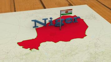 Niger Map and Niger Flag. video