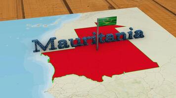 Mauritania mapa y Mauritania bandera. video