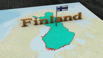 Finland Map and Finland Flag. video