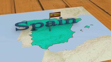 Spain Map and Spain Flag. video