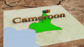 Kameroen kaart en Kameroen vlag. video