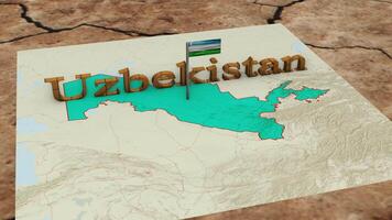 Usbekistan Karte und Usbekistan Flagge. video