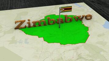 Zimbabwe Map and Zimbabwe Flag. video