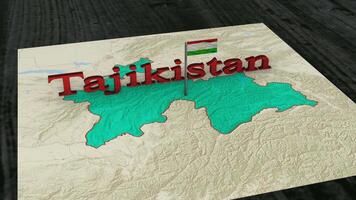Tajikistan Map and Tajikistan Flag. video