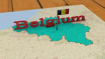 Belgio carta geografica e Belgio bandiera. video