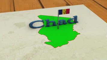 Chad Map and Chad Flag. video