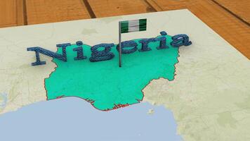 Nigeria Map and Nigeria Flag. video