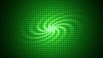 Abstract animated background in the form of a spiral against a background of green dots. video