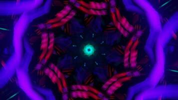 Blue purple strobe psychedelic kaleidoscope patterns animation geometric background. Seamless loop for title, VJ loop, stage show. video