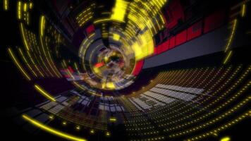 Flight in abstract sci-fi tunnel seamless loop. VJ motion graphics for music video