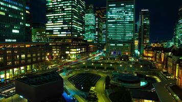 A timelapse of cityscape at the urban city in front of Tokyo station video