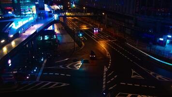 A timelapse of the street at the downtown in Osaka at night high angle video