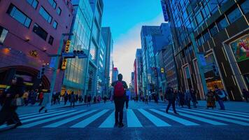 A timelapse of the city street at the downtown in Ginza Tokyo daytime wide shot video