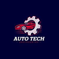 auto tecnología Ingenieria coche logo diseño vector