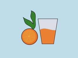 orange fruit illustration flat design vector