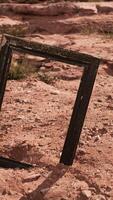 Very old wooden frame in Grand Canyon video