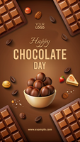 un' cioccolato annuncio pubblicitario per contento cioccolato giorno psd