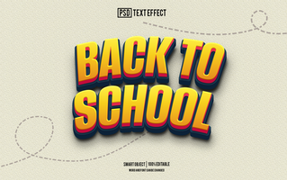 back to school text effect, font editable, typography, psd