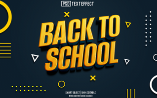 back to school text effect, font editable, typography, psd