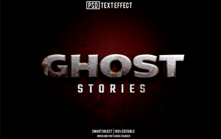 ghost text effect, font editable, typography, 3d text psd