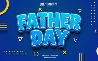 father day text effect, font editable, typography, 3d text psd