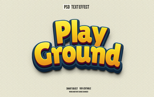 play ground text effect, font editable, typography, 3d text psd