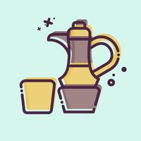 Icon Coffe. related to Qatar symbol. MBE style. simple design illustration. vector