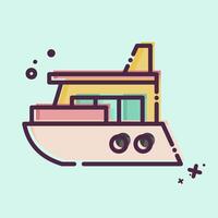 Icon Yacht. related to Diving symbol. MBE style. simple design illustration vector