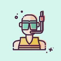 icono buceo lentes. relacionado a buceo símbolo. mbe estilo. sencillo diseño ilustración vector