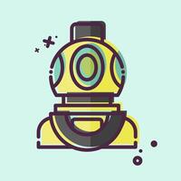 Icon Diving Helmet. related to Diving symbol. MBE style. simple design illustration vector