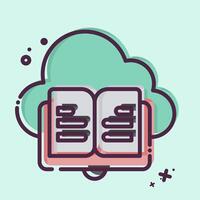 Icon Cloud Book. related to Learning symbol. MBE style. simple design illustration vector