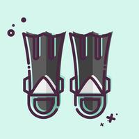 Icon Fins Diving. related to Diving symbol. MBE style. simple design illustration vector