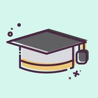 Icon Graduation Hat. related to Learning symbol. MBE style. simple design illustration vector